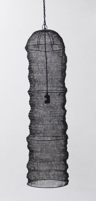 Black Satin Chain Basket Chandelier
