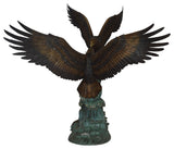 Opposing Eagles Bronze Statue - Size: 90"L x 69"W x 90"H.