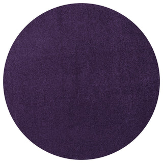Haze Solid Low-Pile Runner Rug, Purple, 5' Round