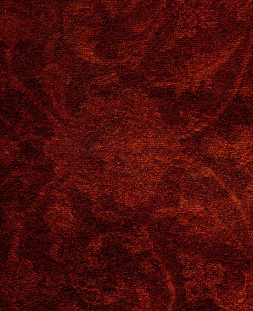 Overdyed One-of-a-Kind Hand-Knotted Area Rug Orange, 3' 2" x 5' 1"