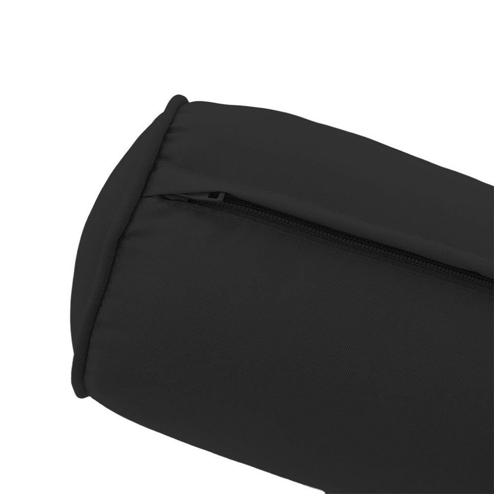 |COVER ONLY| Outdoor Piped Trim Large 26" x 6" Bolster Pillow Slipcover AD109
