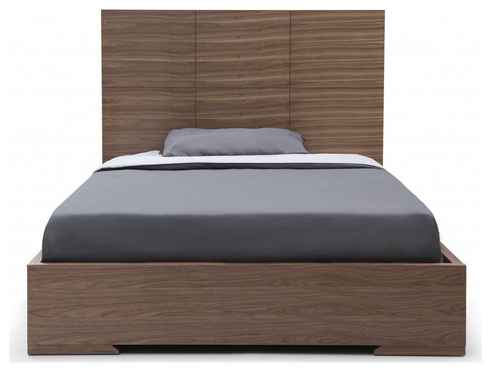 57" X 79" X 48" Natural Walnut Veneer King Bed