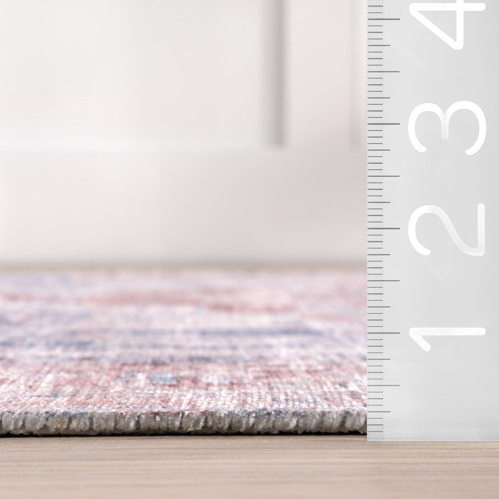 Nuloom Madilyn Medallion Washable Rug, Rust 4' x 6'