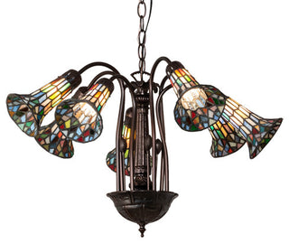 26 Wide Tiffany Pond Lily 7 Light Chandelier
