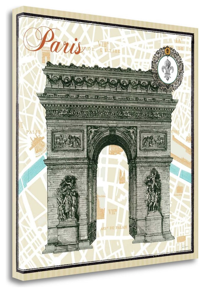 "Monuments Des Paris Arc" By Sue Schlabach, Giclee Print on Gallery Wrap Canvas