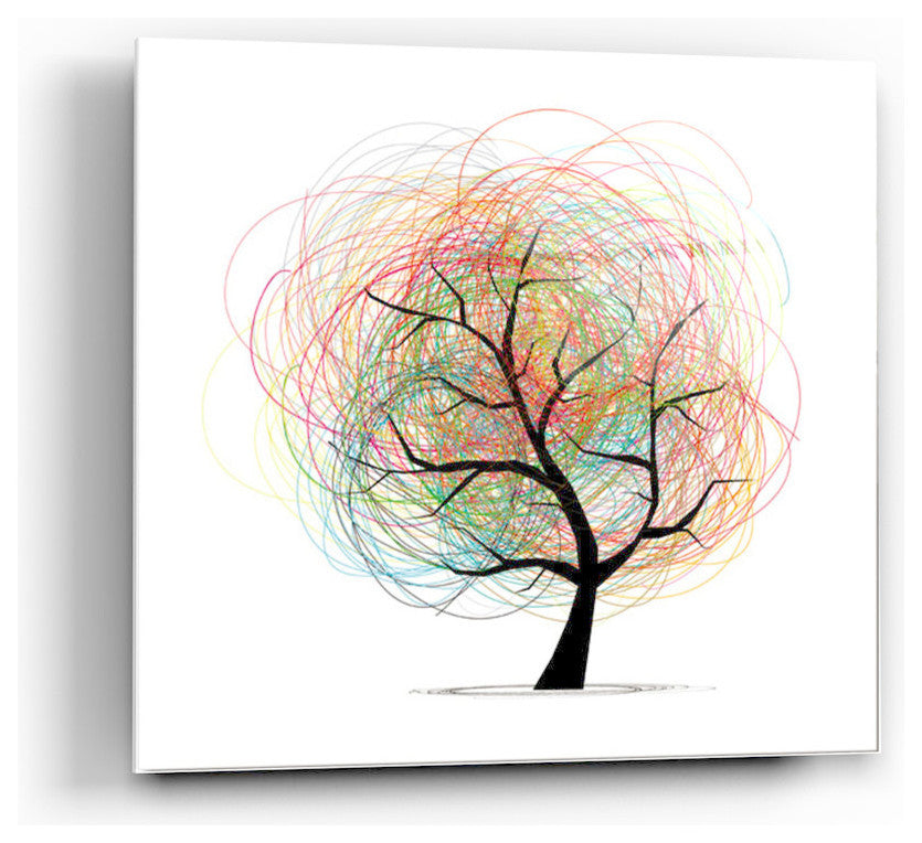 Epic Graffiti Children's Tree Tempered Glass Wall Art, 18" x 18"