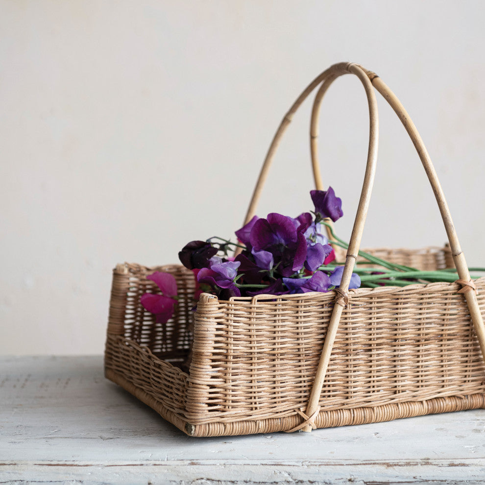Decorative Rattan Hanging Basket, Natural