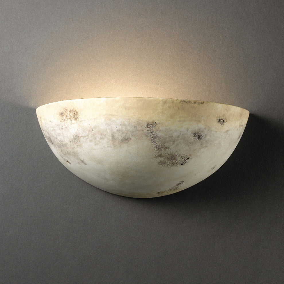 Ambiance Small Quarter Sphere, Wall Sconce, Greco Travertine