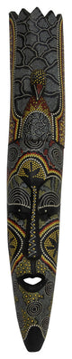 Handmade Tribal Wood Oval Multi-color Face Mask Wall Display Art