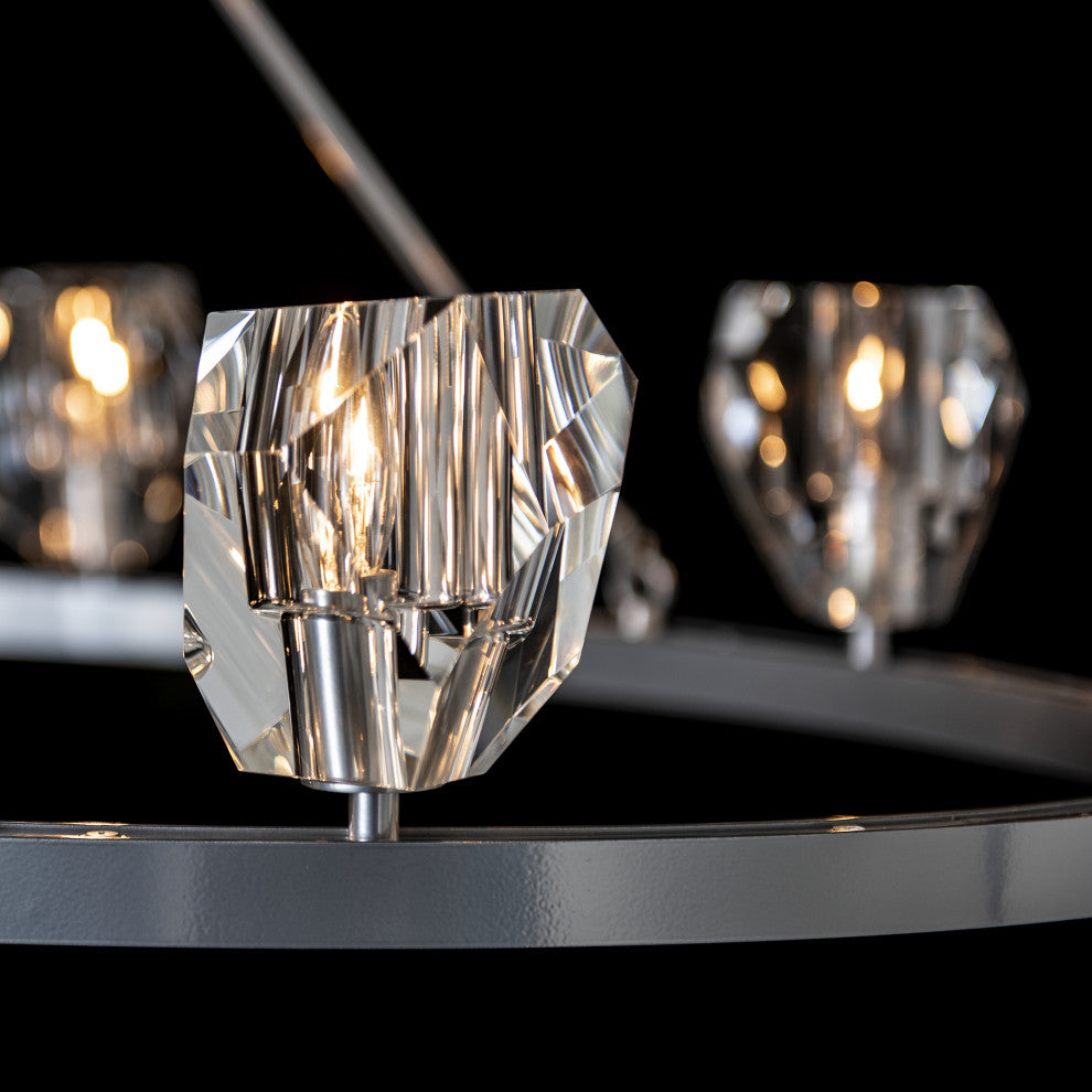 Gatsby 8-Light Chandelier, Sterling Finish, Crystal Accents