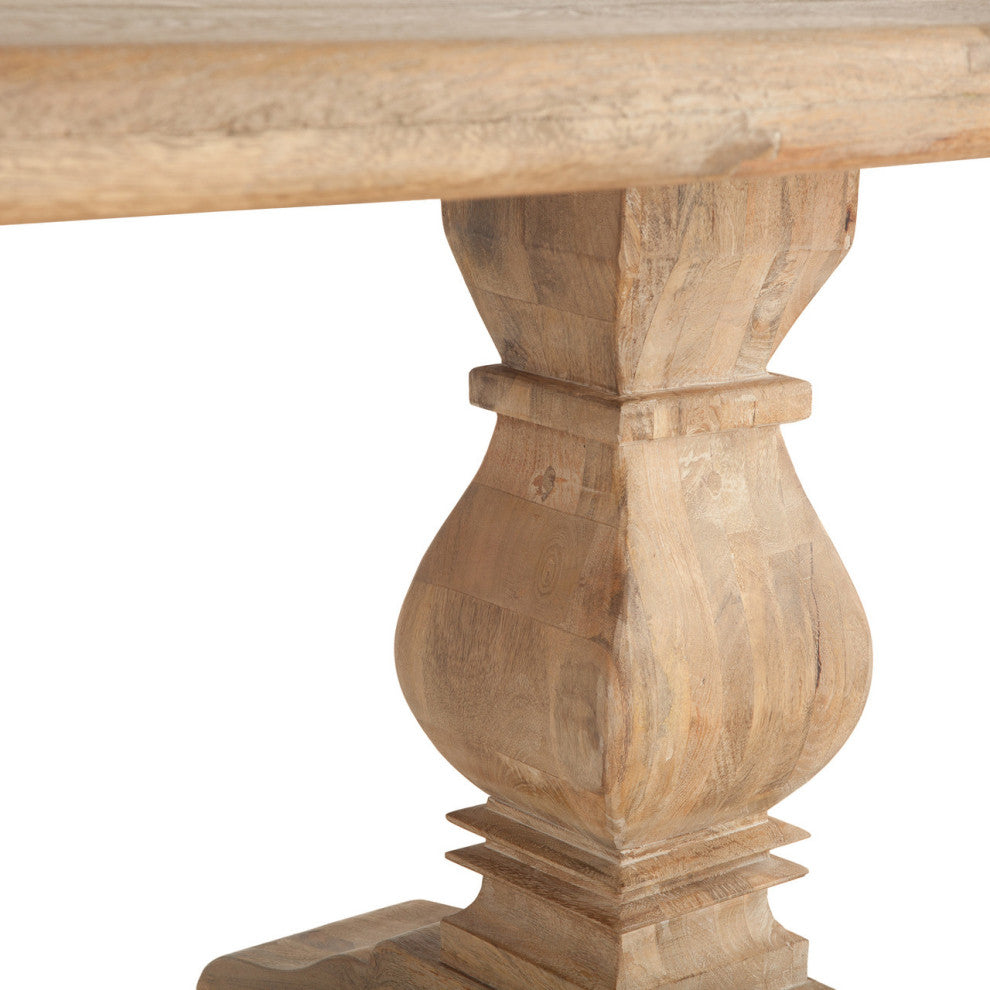 French Farmhouse Solid Wood Trestle Dining Table 72"