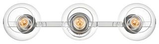 3 Light Chrome And Clear Bath Sconce