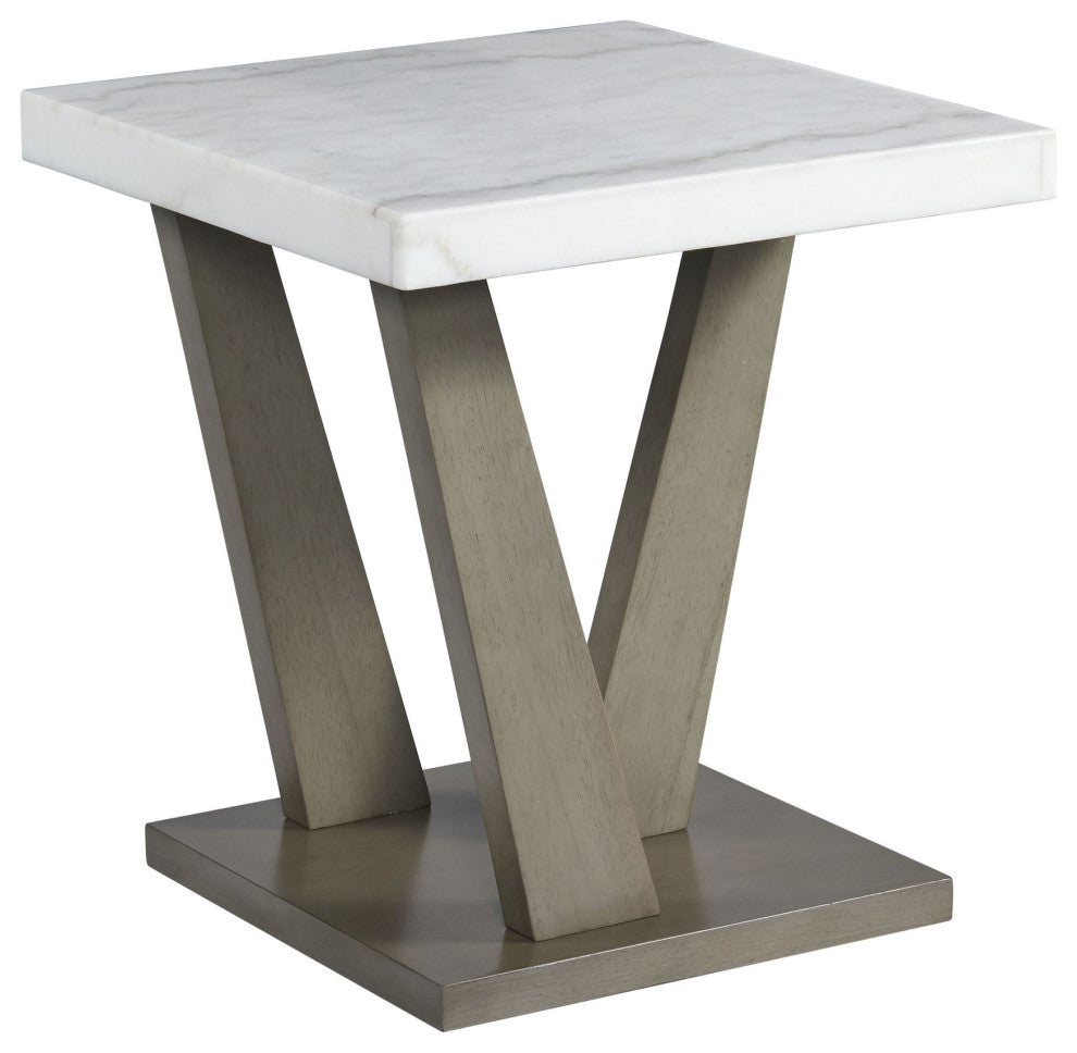 Picket House Furnishings Graham Square End Table in Grey