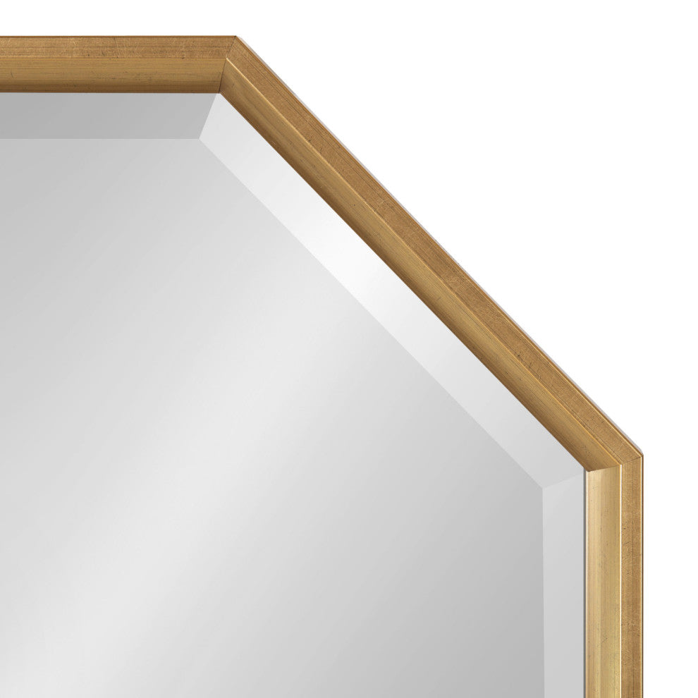 Calter Framed Octagon Wall Mirror, Gold, 24x24