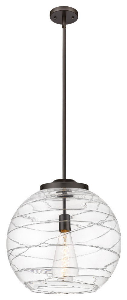 Deco Swirl Pendant, Oil Rubbed Bronze, Clear Deco Swirl, Clear Deco Swirl