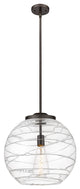 Deco Swirl Pendant, Oil Rubbed Bronze, Clear Deco Swirl, Clear Deco Swirl