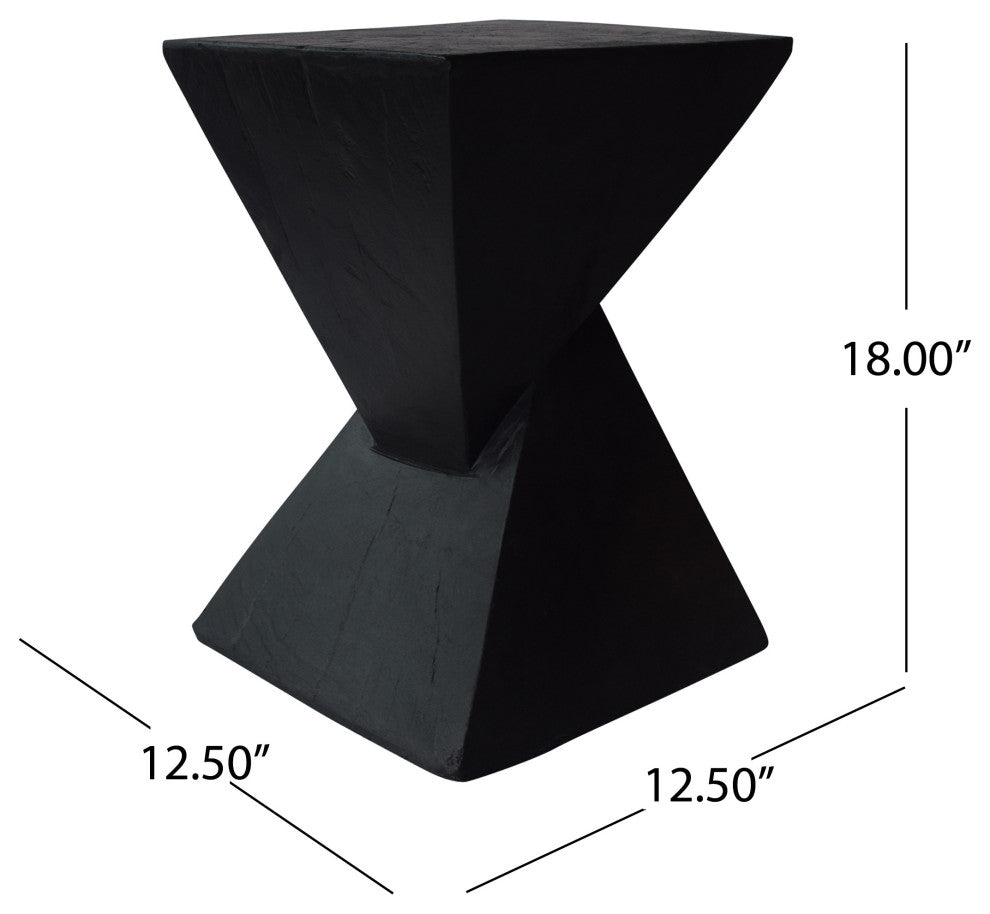 GDF Studio Jerod Indoor Lightweight Concrete Accent Table, Black