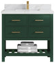 Parker 36 Single Sink Bath Vanity in Lafayette Green  2" Calacatta Sienna