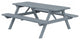 Pine Picnic Table with Attached Benches, Gray Stain, 8 Foot