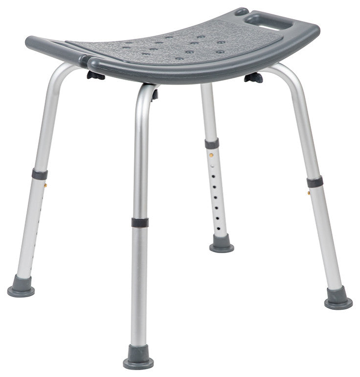 HERCULES Series 300LB Capacity Adjustable Shower Chair, Non-slip Feet, Gray