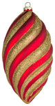 6" Red And Gold Teardrop Ornament, Traditional Collection