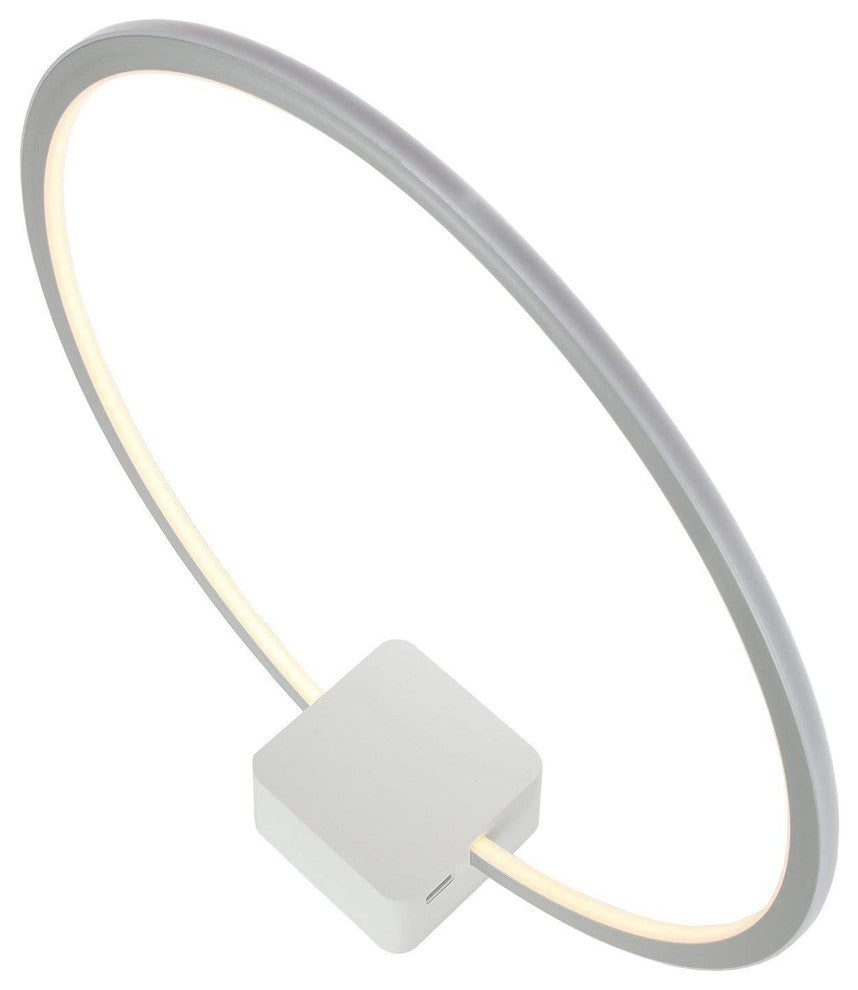 Brightech Circle - LED Modern Bedroom Nightstand Lamp - Super Bright, White