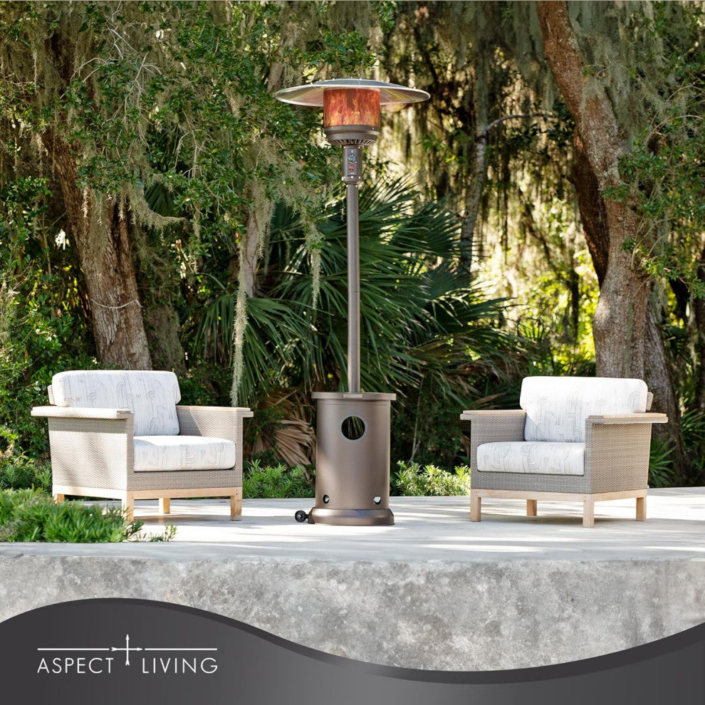 Mocha Finish Patio Heater With Table