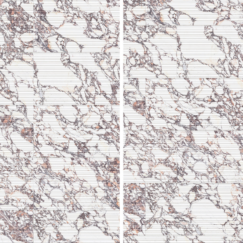 Touche Pleated Deco Rubis Porcelain Floor/Wall Tile