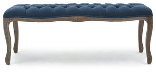 Tasette Traditional Button Tufted Fabric Bench