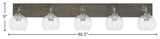 Oxbridge Bath Bar, Graphite & Painted Distressed Metal, 5.75" Clear Bubble