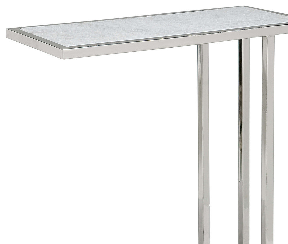 Echelon Sofa Hugger Table, Polished Nickel