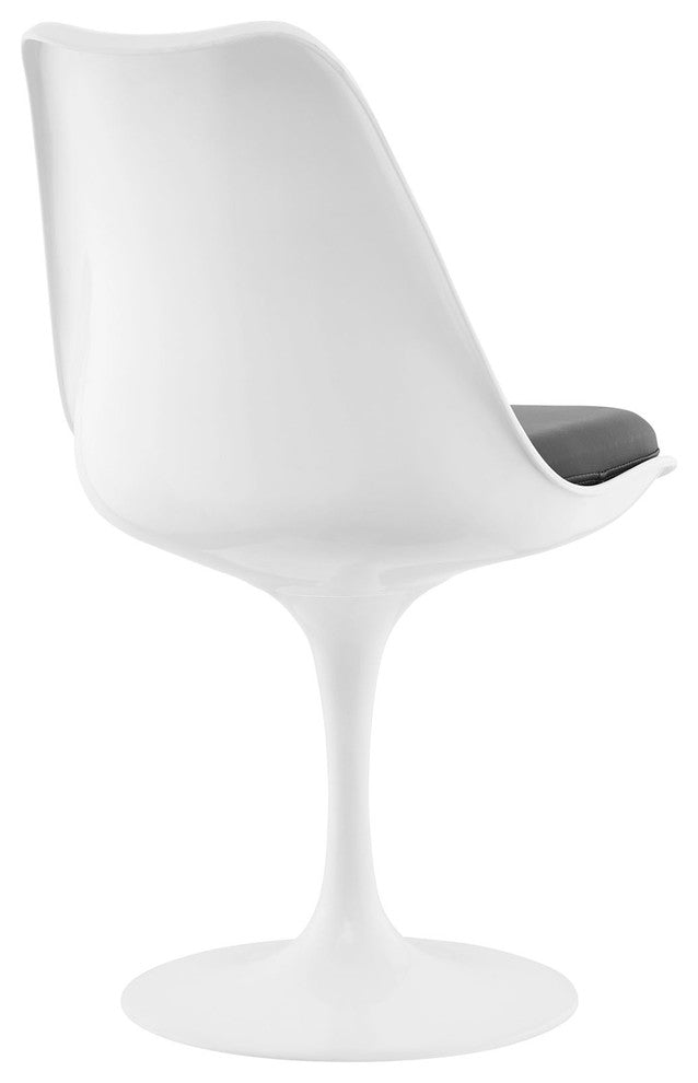 Modern Urban Contemporary Dining Vinyl Side Chair, Gray Plastic