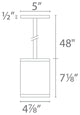 Tube Architectural 5" LED Color Changing Pendant Narrow Beam, White