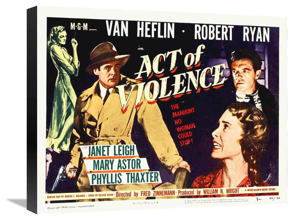 "Act of Violence" Stretched Canvas Giclee by Hollywood Photo Archive, 22"x18"