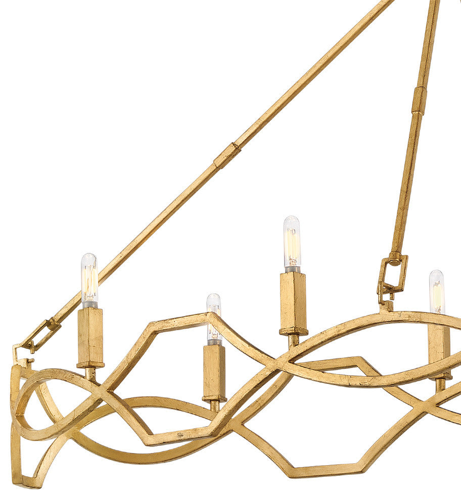 Hinkley Leona Medium Eight Light Linear, Distressed Brass