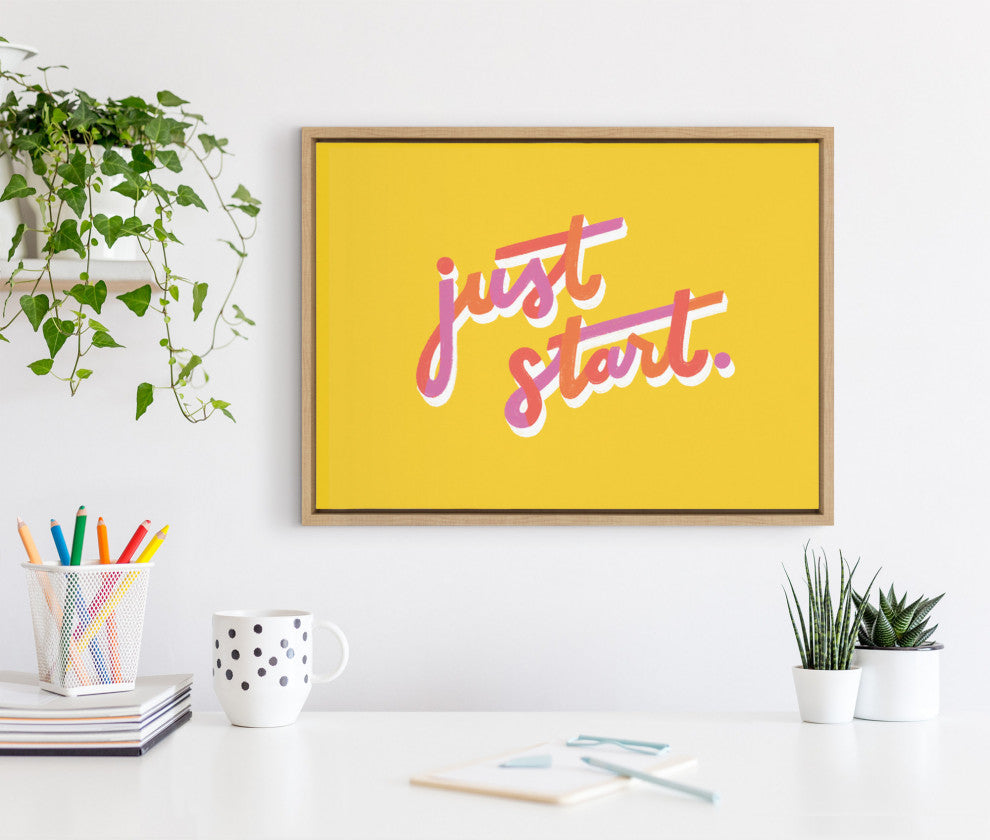 Sylvie Just Start Framed Canvas by Maria Filar, Natural 18x24