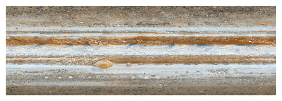 "Map of Jupiter from Cassini Mission" Digital Paper Print by NASA, 38"x14"