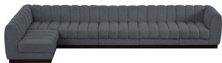 Quinn Chenille Upholstered 6-Piece L-Shaped Modular Sectional, Grey