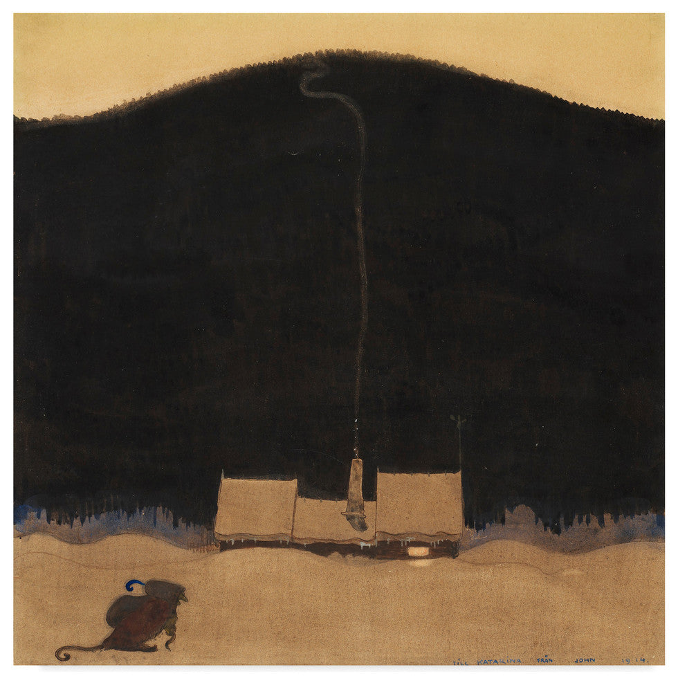 John Bauer 'The Cottage At The Foot Of The Mountain' Canvas Art