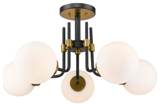 Zlite 477-5SF-MB-OBR 5-Light Semi Flush Mount, Opal