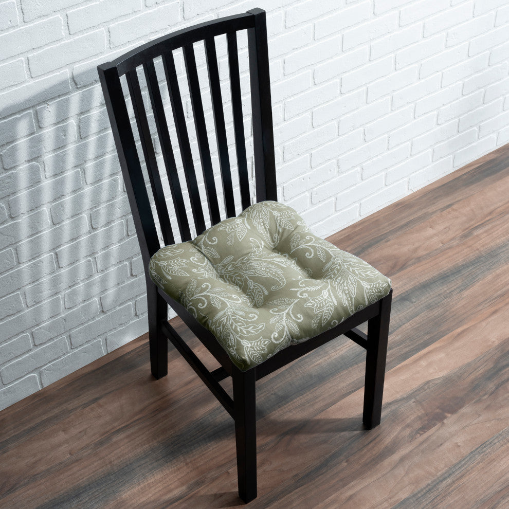 Lexington Leaf Non Skid Chair Pad, Sage, 18" X 18"