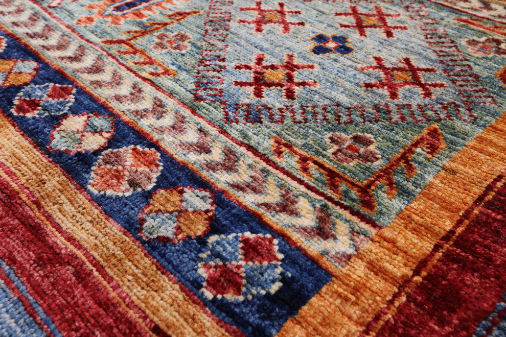 Super Kazak Khorjin Handmade Rug 6' 6" X 9' 7" Q8027