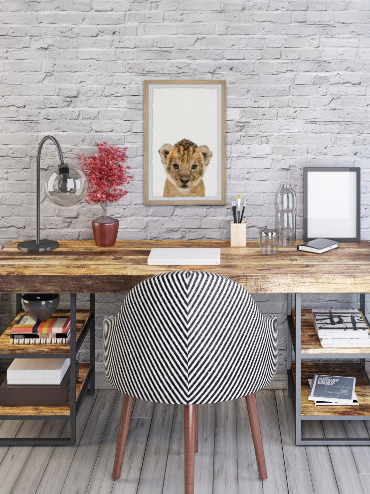 "Little Simba" Framed Painting Print, 12x18