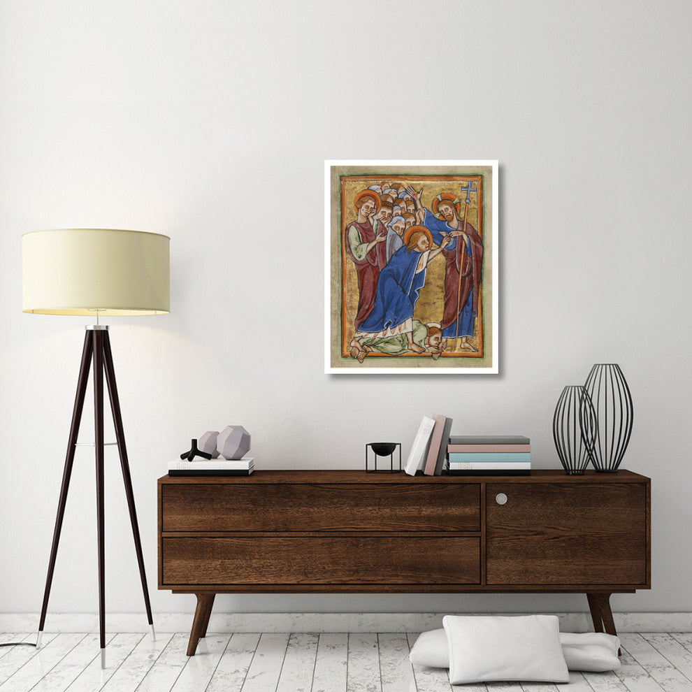 "Doubting Thomas" Print 12th Century English Illuminator, 30"x37"