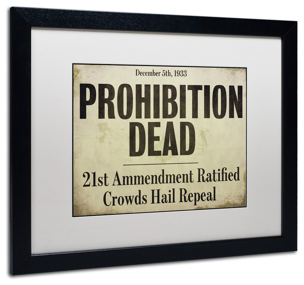 Color Bakery 'Prohibition' Art, Black Frame, White Matte, 20"x16"