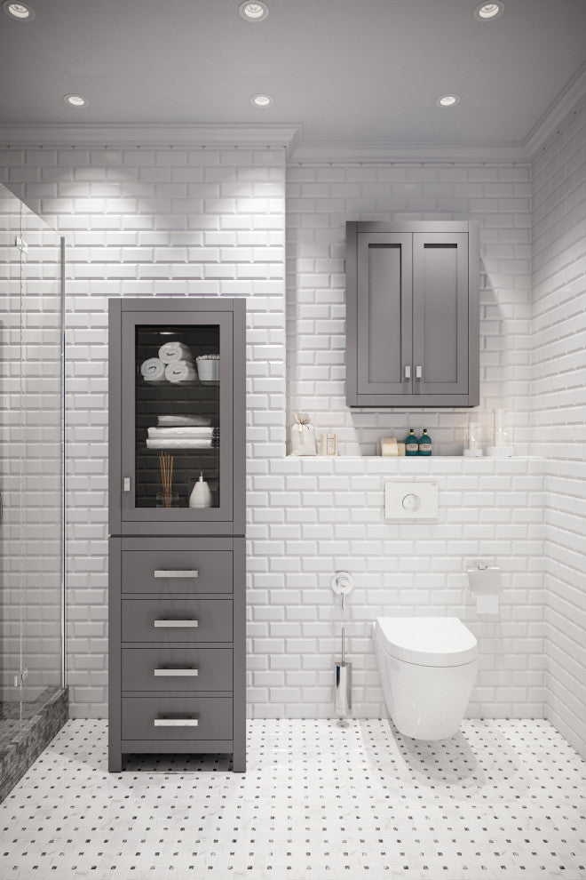 The Madison Collection Linen Cabinet, Gray
