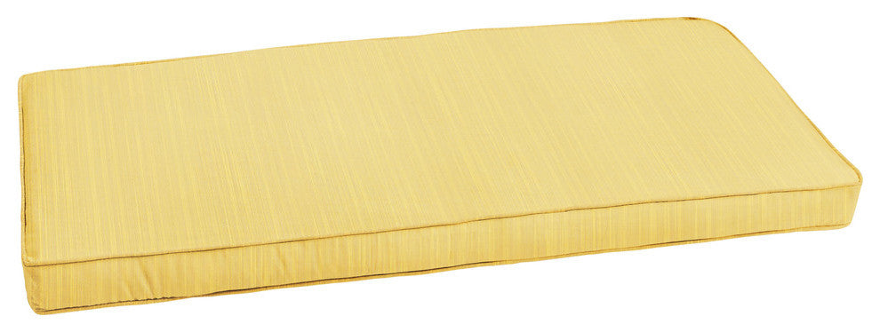 Sunbrella Textured Yellow Outdoor Bench Cushion, Corded, 57x16
