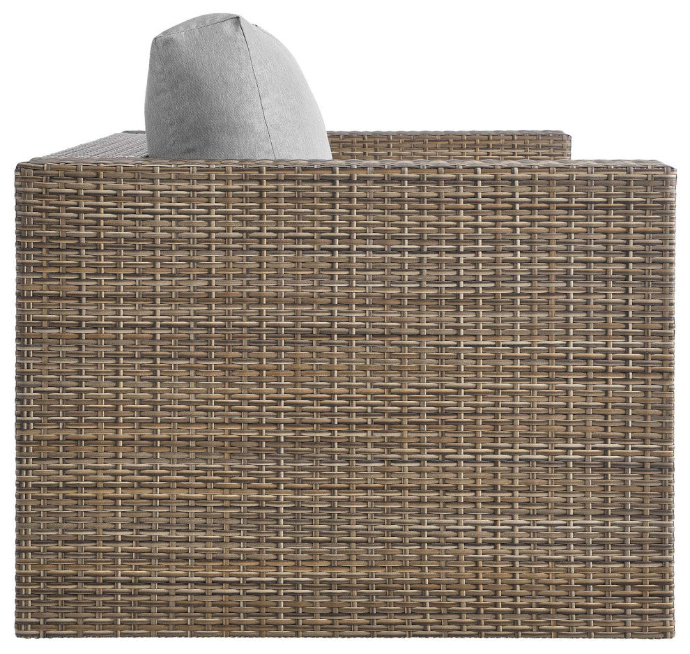 Convene Outdoor Patio Outdoor Patio 4-Piece Furniture Set, Cappuccino Gray
