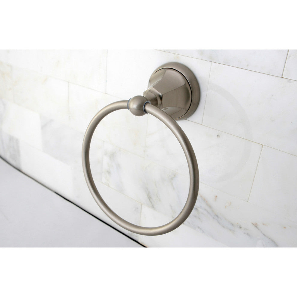 Kingston Brass 6" Towel Ring, Brushed Nickel