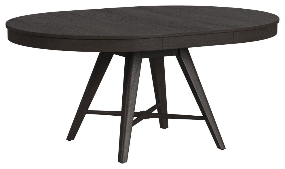 Bayside 48" Wide Solid Ash Round Dining Table, Black